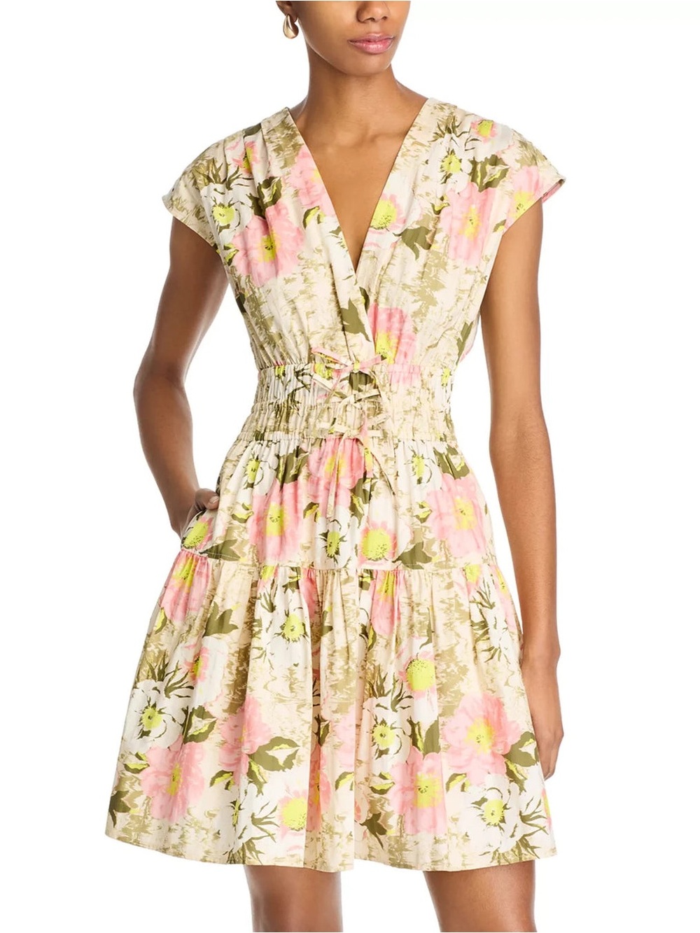 NWT Derek Lam 10 CrosbyTora Floral Cotton Dress safari Size 4